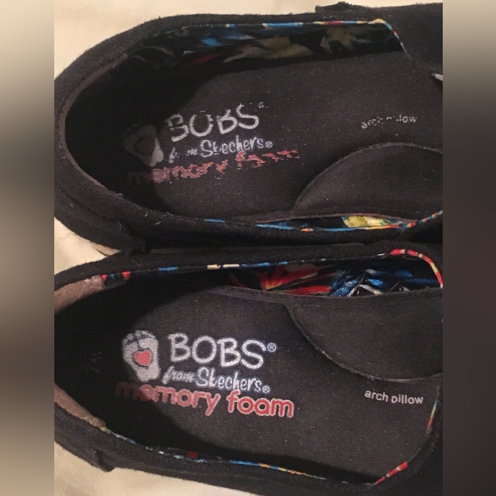 BOBS wedge canvas Skechers Black 7 - Picture 10 of 10